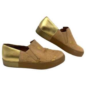 Free People Tan Gold Slip-On Sneakers | Stylish & Cozy Footwear